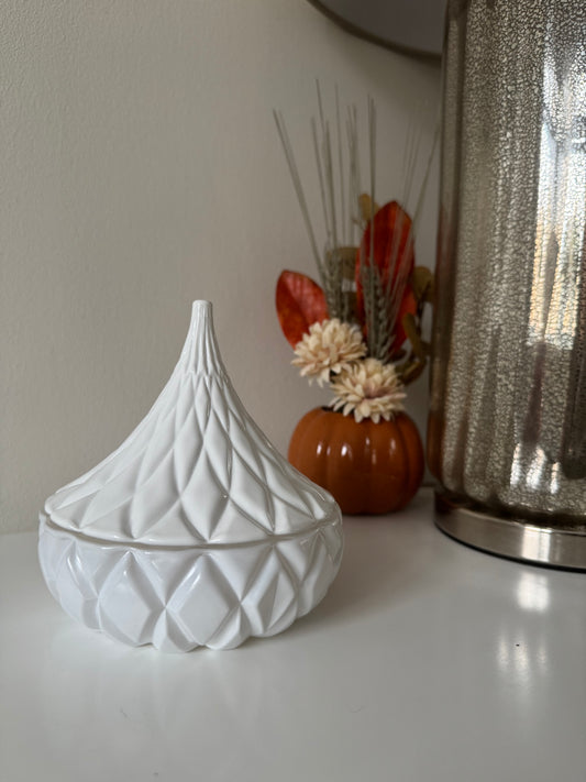 White Hershey Kiss Candle