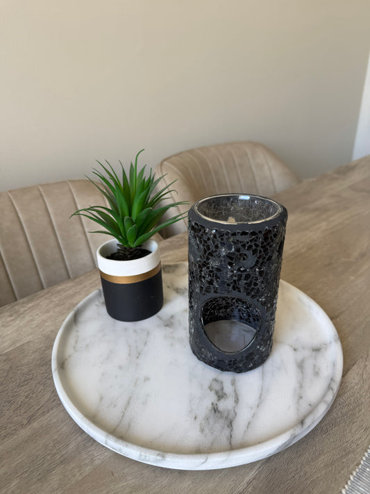 Tall Black Mosaic Burner