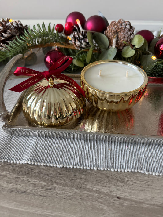 Christmas Bauble Candle - Gold