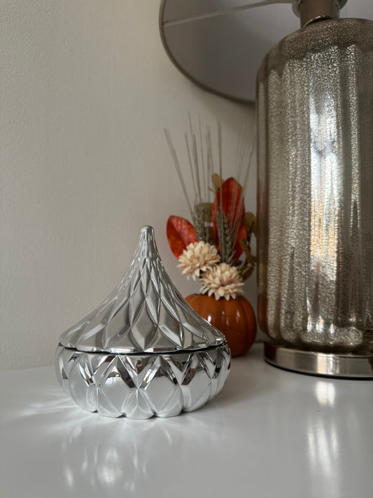 Silver Hershey Kiss Candle